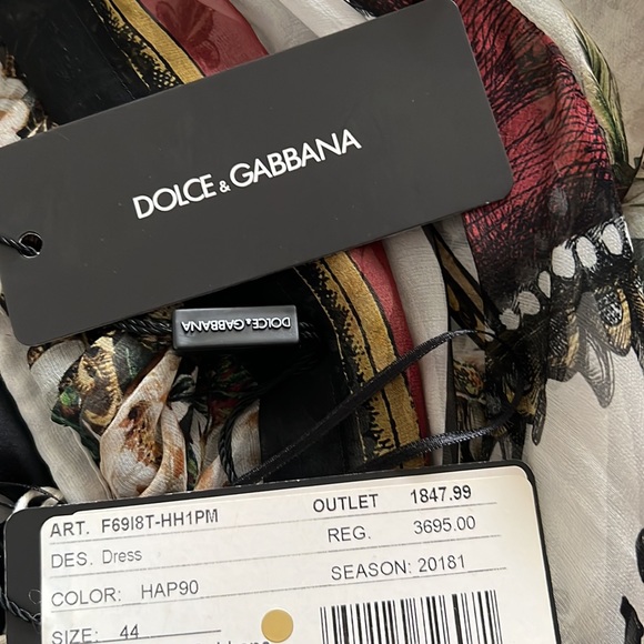 Dolce and Gabbana silk chiffon dress runway 2018 size 44 fits medium - Picture 5 of 5